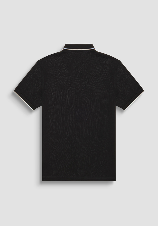 REGULAR FIT 100% COTTON PIQUE POLO SHIRT WITH CONTRASTING DETAILS AND LOGO PATCH - Antony Morato Online Shop
