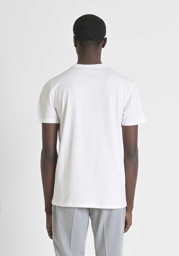 REGULAR FIT 100% COTTON JERSEY T-SHIRT WITH REFLECTIVE TIGER PRINT AND LOGO ON THE BACK - Antony Morato Online Shop