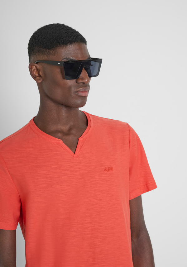 CAMISETA REGULAR FIT DE ALGODÓN JERSEY CON LOGOTIPO BORDADO - Antony Morato Online Shop