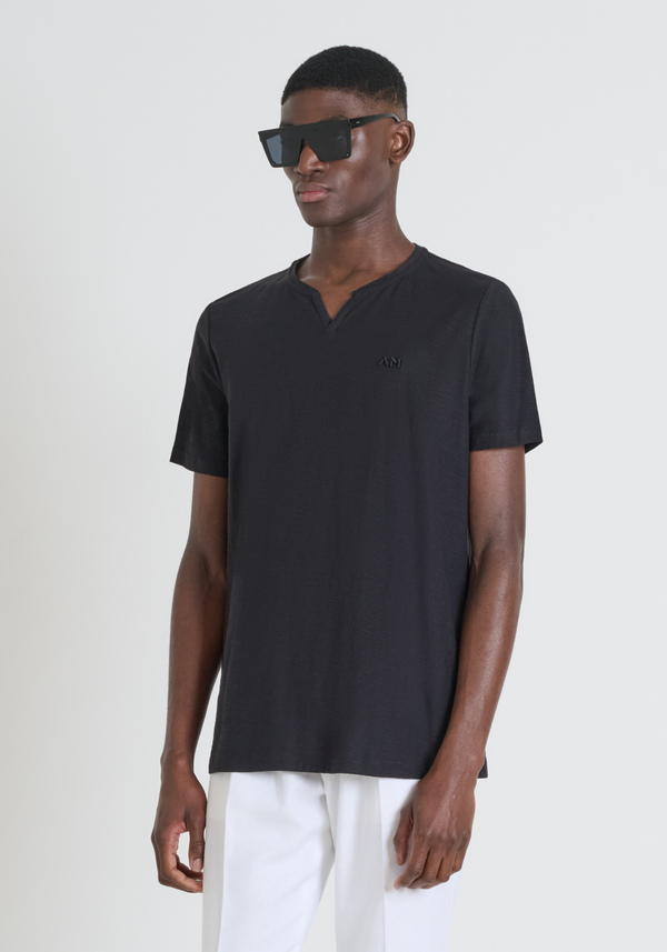 T-SHIRT REGULAR FIT IN JERSEY DI COTTON CON LOGO RICAMATO - Antony Morato Online Shop