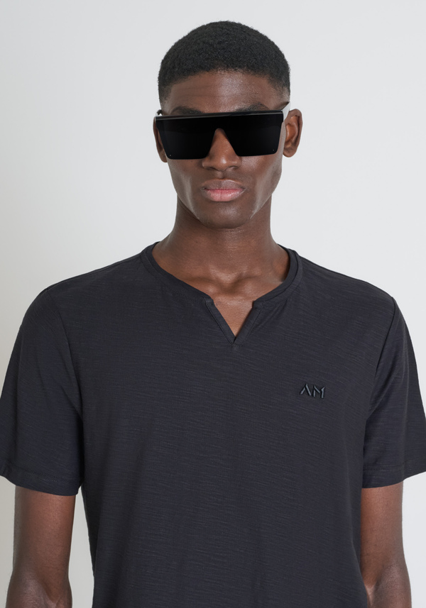 T-SHIRT REGULAR FIT IN JERSEY DI COTTON CON LOGO RICAMATO - Antony Morato Online Shop