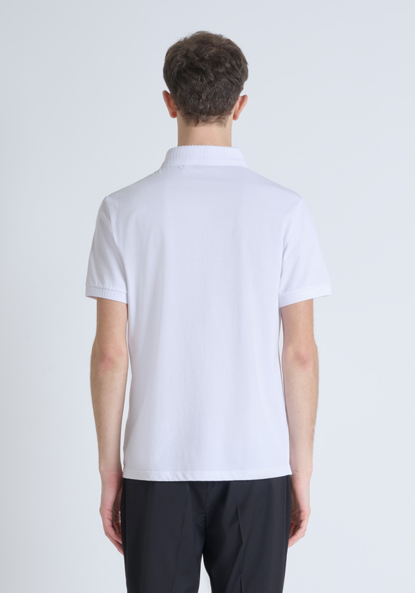 PURE COTTON JERSEY REGULAR FIT POLO SHIRT WITH MONOGRAM PRINT - Antony Morato Online Shop