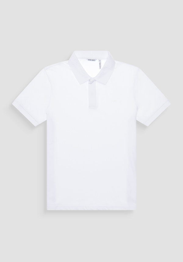 PURE COTTON JERSEY REGULAR FIT POLO SHIRT WITH MONOGRAM PRINT - Antony Morato Online Shop