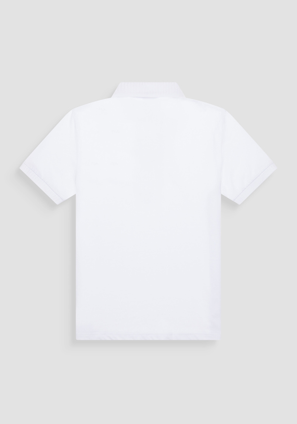 PURE COTTON JERSEY REGULAR FIT POLO SHIRT WITH MONOGRAM PRINT - Antony Morato Online Shop