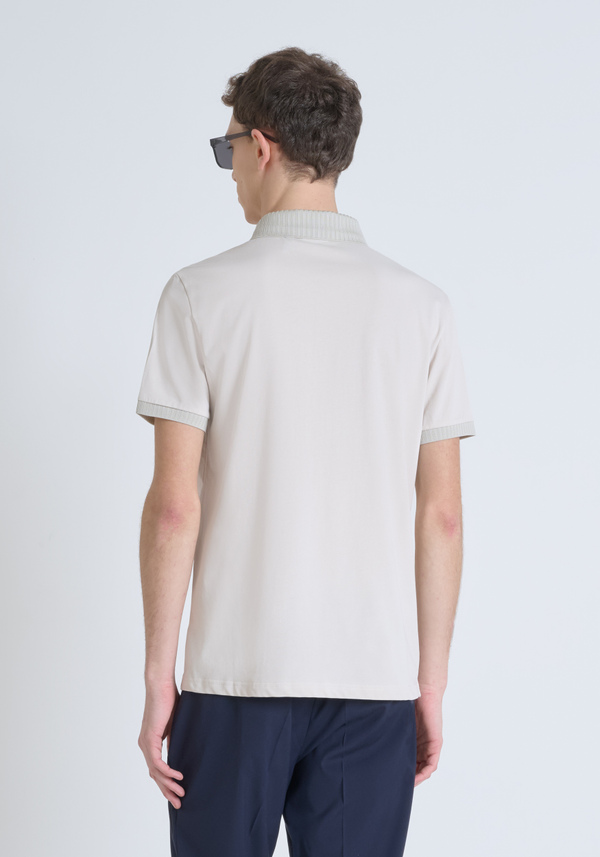 PURE COTTON JERSEY REGULAR FIT POLO SHIRT WITH MONOGRAM PRINT - Antony Morato Online Shop