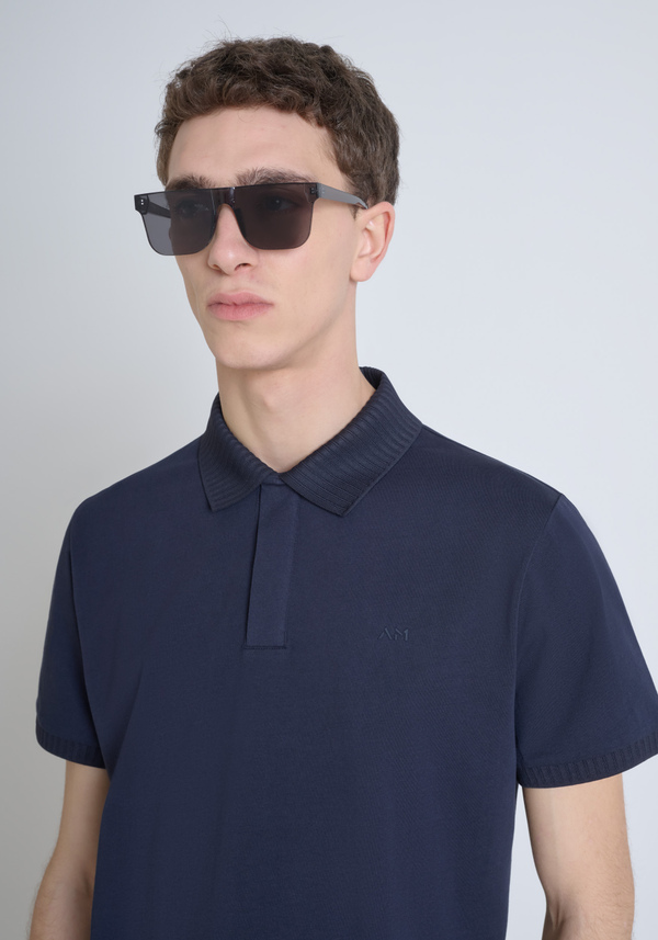 CAMISETA REGULAR FIT DE PUNTO DE ALGODÓN 100 % CON ESTAMPADO DE TIGRE REFLECTANTE Y LOGOTIPO EN LA PARTE TRASERA - Antony Morato Online Shop