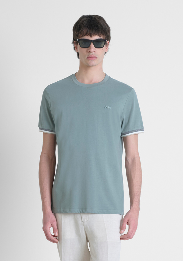 T-SHIRT REGULAR FIT IN JERSEY DI COTONE CON LOGO RICAMATO - Antony Morato Online Shop