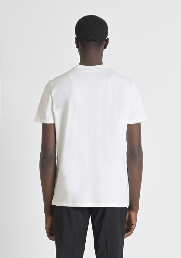 T-SHIRT REGULAR FIT AUS BAUMWOLLJERSEY MIT GUMMIERTEM PRINT - Antony Morato Online Shop
