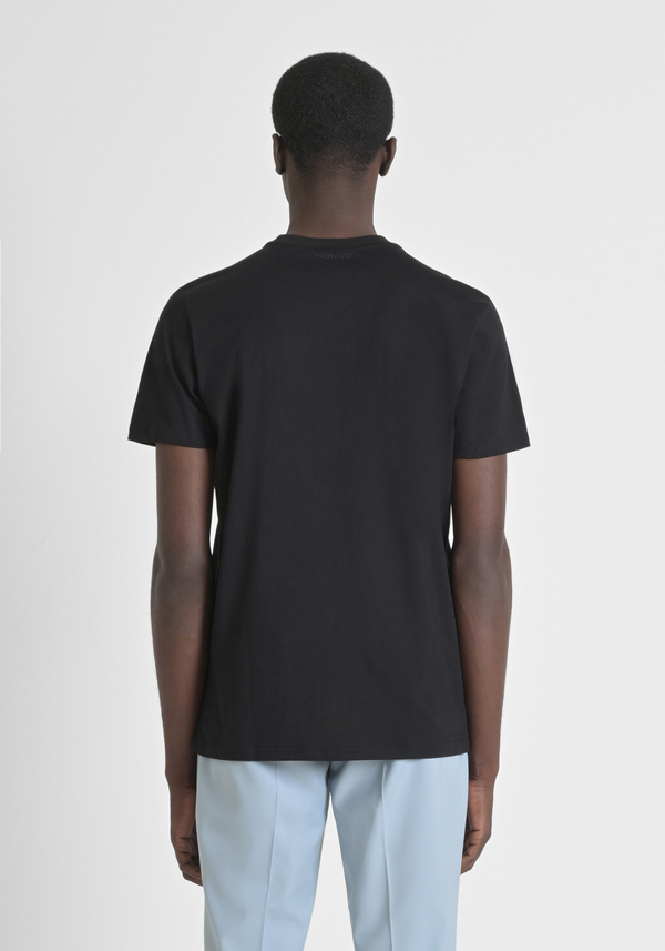 CAMISETA REGULAR FIT DE TEJIDO DE PUNTO DE ALGODÓN CON ESTAMPADO DE GOMA - Antony Morato Online Shop