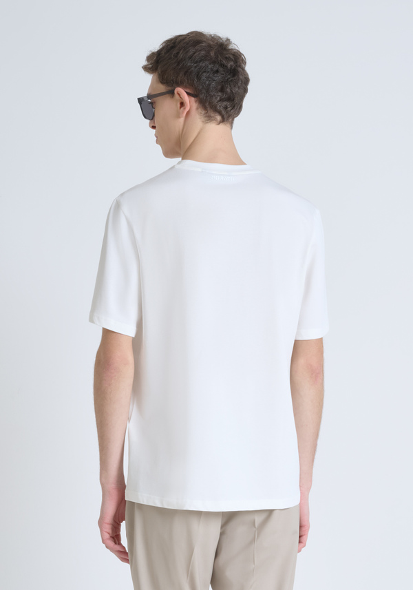 RELAXED FIT T-SHIRT IN PURE COTTON JERSEY WITH MINIMAL PRINT AND LOGO ON THE BACK - Antony Morato Online Shop