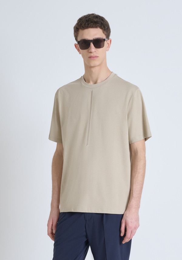 RELAXED FIT T-SHIRT IN PURE COTTON JERSEY WITH MINIMAL PRINT AND LOGO ON THE BACK - Antony Morato Online Shop