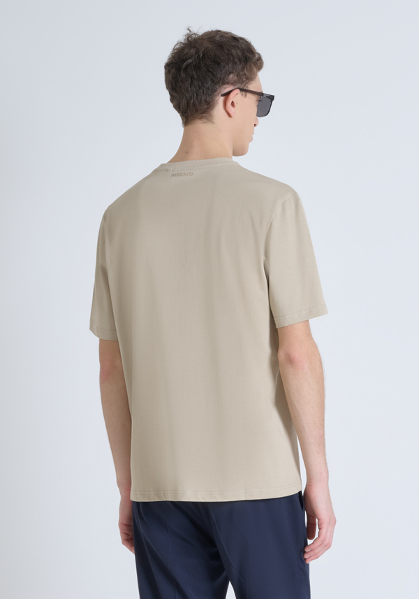 RELAXED FIT T-SHIRT IN PURE COTTON JERSEY WITH MINIMAL PRINT AND LOGO ON THE BACK - Antony Morato Online Shop