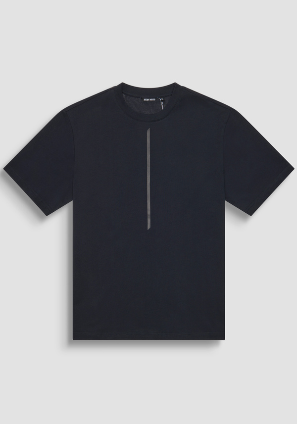 RELAXED FIT T-SHIRT IN PURE COTTON JERSEY WITH MINIMAL PRINT AND LOGO ON THE BACK - Antony Morato Online Shop