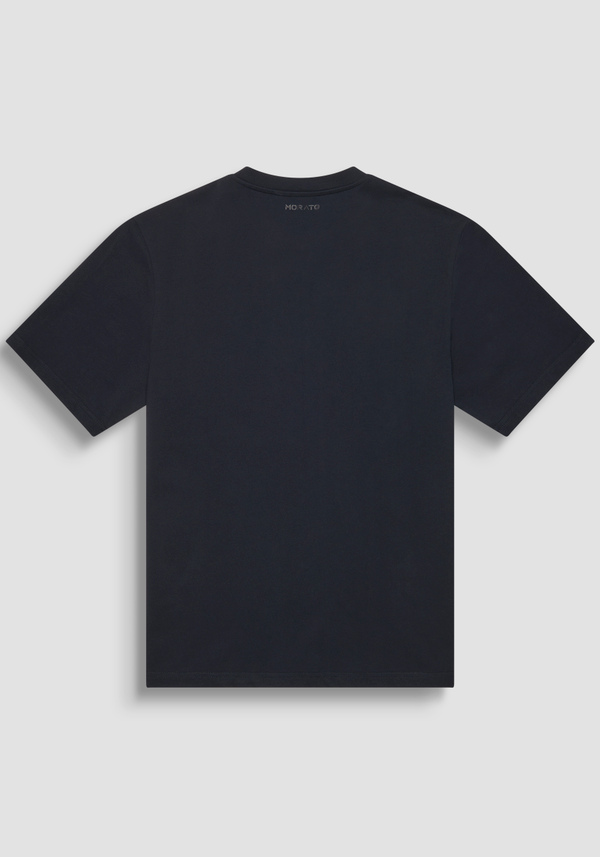 RELAXED FIT T-SHIRT IN PURE COTTON JERSEY WITH MINIMAL PRINT AND LOGO ON THE BACK - Antony Morato Online Shop