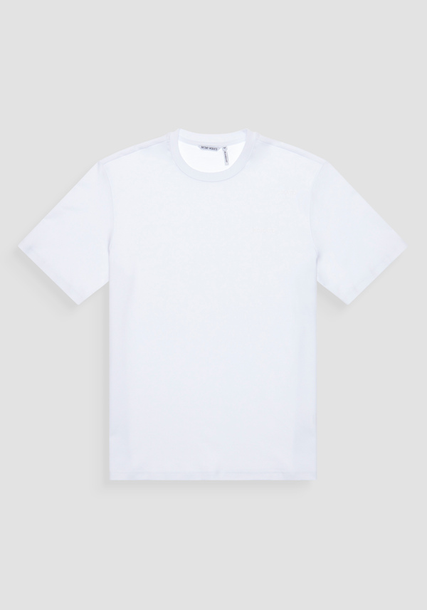 RELAXED FIT 100% COTTON JERSEY T-SHIRT WITH TONE-ON-TONE EMBOSSED LOGO LETTERING - Antony Morato Online Shop