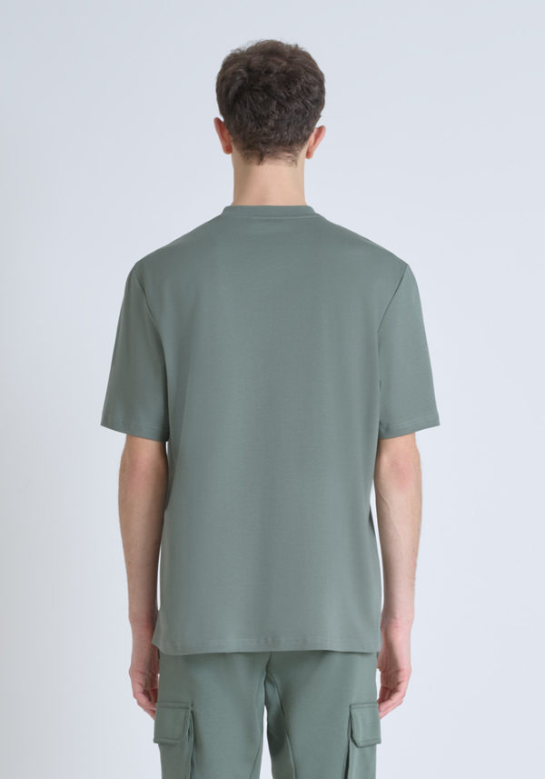 RELAXED FIT 100% COTTON JERSEY T-SHIRT WITH TONE-ON-TONE EMBOSSED LOGO LETTERING - Antony Morato Online Shop