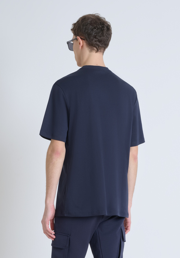 RELAXED FIT 100% COTTON JERSEY T-SHIRT WITH TONE-ON-TONE EMBOSSED LOGO LETTERING - Antony Morato Online Shop