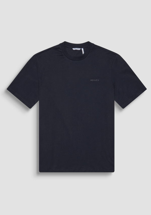 RELAXED FIT 100% COTTON JERSEY T-SHIRT WITH TONE-ON-TONE EMBOSSED LOGO LETTERING - Antony Morato Online Shop