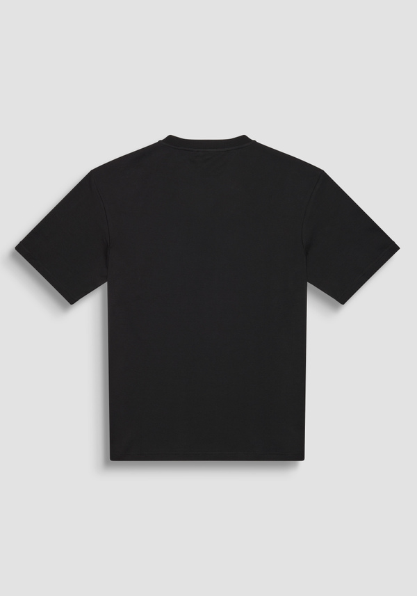 RELAXED FIT 100% COTTON JERSEY T-SHIRT WITH TONE-ON-TONE EMBOSSED LOGO LETTERING - Antony Morato Online Shop