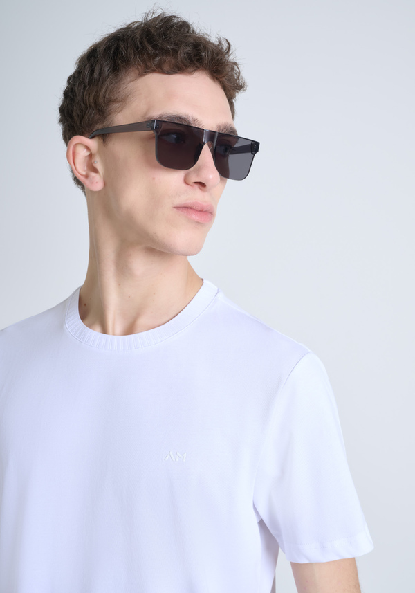 T-SHIRT REGULAR FIT IN JERSEY DI COTONE E LOGO RICAMATO - Antony Morato Online Shop