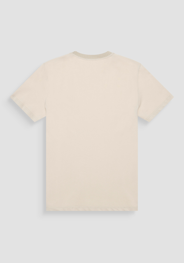 REGULAR FIT 100% COTTON JERSEY T-SHIRT WITH RIBBED COLLAR AND TONE-ON-TONE MONOGRAMMED LOGO - Antony Morato Online Shop