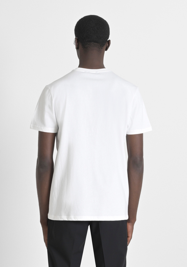 REGULAR FIT 100% COTTON JERSEY T-SHIRT WITH TONE-ON-TONE EMBOSSED LOGO - Antony Morato Online Shop