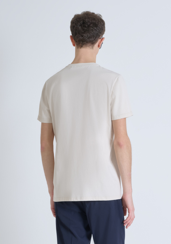 REGULAR FIT 100% COTTON JERSEY T-SHIRT WITH TONE-ON-TONE EMBOSSED LOGO - Antony Morato Online Shop