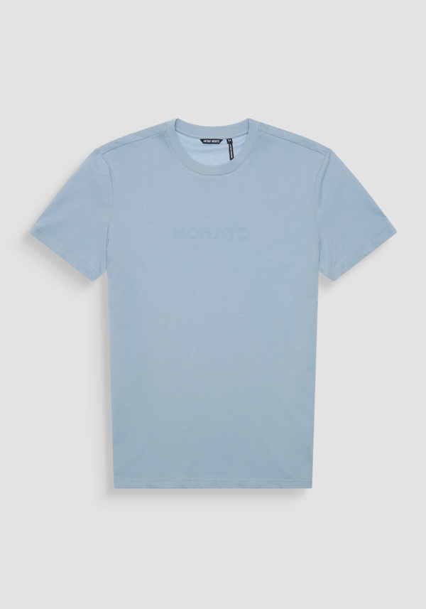 REGULAR FIT 100% COTTON JERSEY T-SHIRT WITH TONE-ON-TONE EMBOSSED LOGO - Antony Morato Online Shop