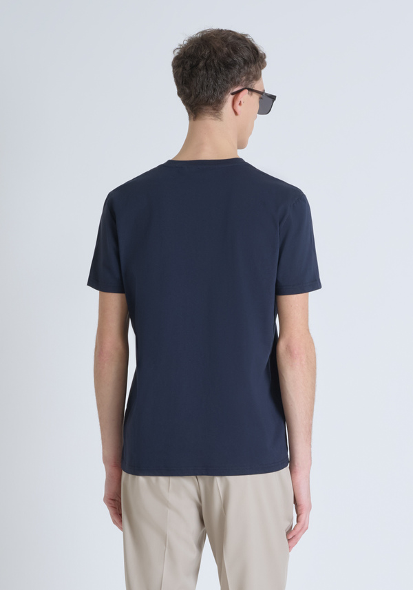 REGULAR FIT 100% COTTON JERSEY T-SHIRT WITH TONE-ON-TONE EMBOSSED LOGO - Antony Morato Online Shop