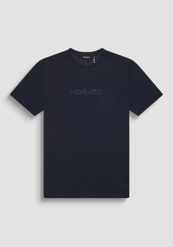 REGULAR FIT 100% COTTON JERSEY T-SHIRT WITH TONE-ON-TONE EMBOSSED LOGO - Antony Morato Online Shop