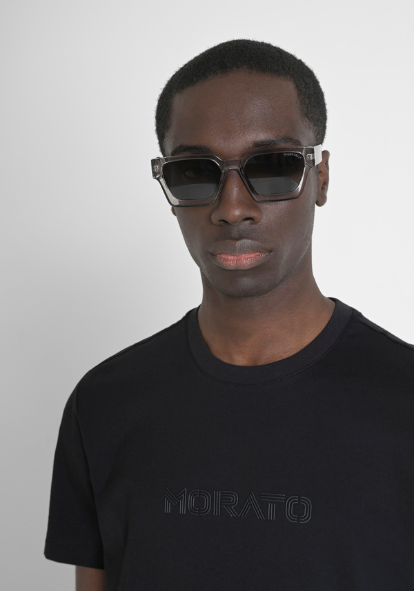 REGULAR FIT 100% COTTON JERSEY T-SHIRT WITH TONE-ON-TONE EMBOSSED LOGO - Antony Morato Online Shop