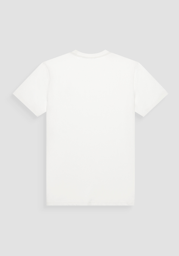CAMISETA REGULAR FIT DE PUNTO DE ALGODÓN PURO DE COLOR LISO CON LOGOTIPO EN RELIEVE TONO SOBRE TONO - Antony Morato Online Shop