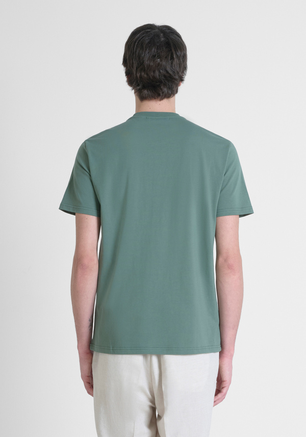 REGULAR FIT 100% COTTON JERSEY T-SHIRT WITH CONTRASTING LOGO PATCH - Antony Morato Online Shop