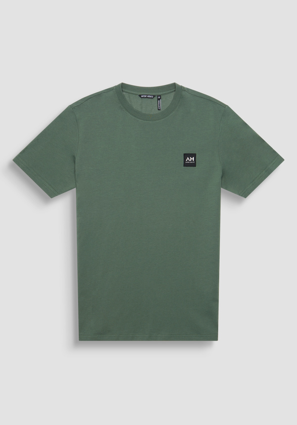 REGULAR FIT 100% COTTON JERSEY T-SHIRT WITH CONTRASTING LOGO PATCH - Antony Morato Online Shop