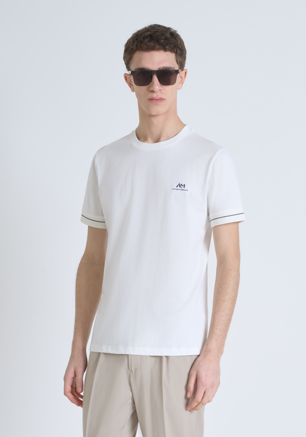 POLO SLIM FIT DE PIQUÉ DE ALGODÓN PURO CON LOGOTIPO Y DETALLES EN CONTRASTE EN EL PECHO - Antony Morato Online Shop