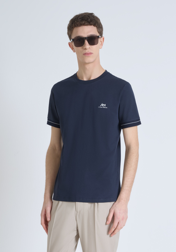 POLO SLIM FIT DE PIQUÉ DE ALGODÓN PURO CON LOGOTIPO Y DETALLES EN CONTRASTE EN EL PECHO - Antony Morato Online Shop