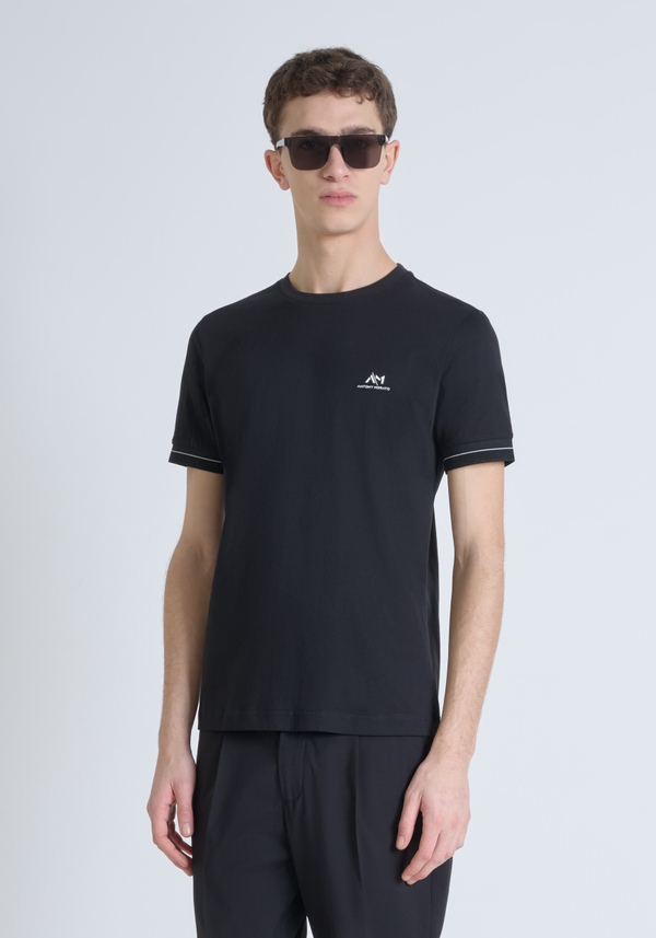 POLO SLIM FIT DE PIQUÉ DE ALGODÓN PURO CON LOGOTIPO Y DETALLES EN CONTRASTE EN EL PECHO - Antony Morato Online Shop