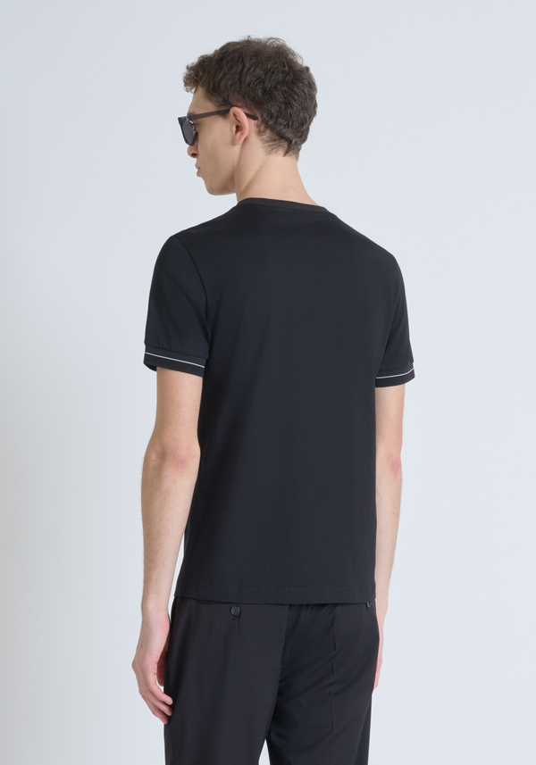 POLO SLIM FIT DE PIQUÉ DE ALGODÓN PURO CON LOGOTIPO Y DETALLES EN CONTRASTE EN EL PECHO - Antony Morato Online Shop