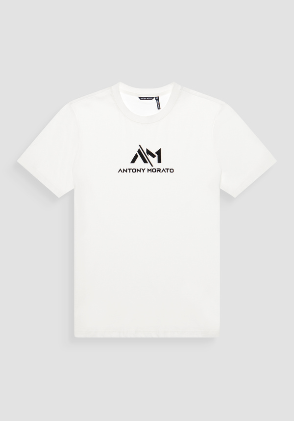 COTTON REGULAR FIT T-SHIRT WITH LOGO PRINT - Antony Morato Online Shop