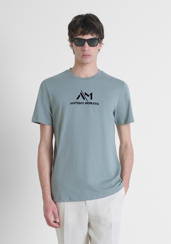 T-SHIRT REGULAR FIT IN JERSEY DI COTONE CON LOGO STAMPATO - Antony Morato Online Shop