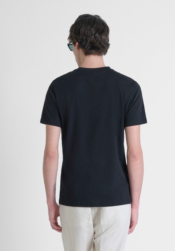 COTTON REGULAR FIT T-SHIRT WITH LOGO PRINT - Antony Morato Online Shop