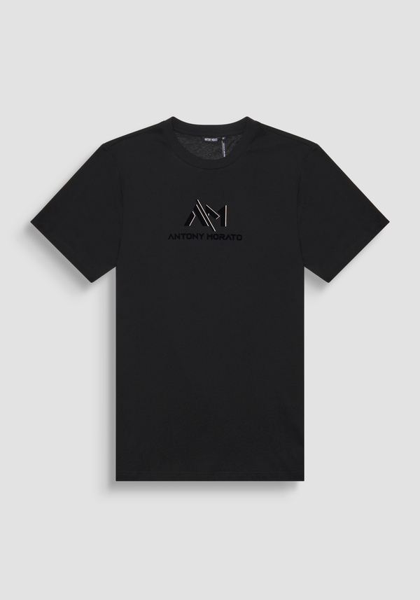 COTTON REGULAR FIT T-SHIRT WITH LOGO PRINT - Antony Morato Online Shop