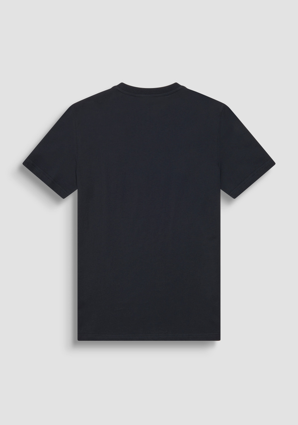 PURE COTTON JERSEY SLIM FIT T-SHIRT WITH TONE ON TONE EMBOSSED LOGO - Antony Morato Online Shop