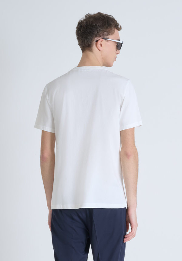 T-SHIRT SLIM FIT EN PUR JERSEY DE COTON AVEC LOGO EN RELIEF TON SUR TON - Antony Morato Online Shop