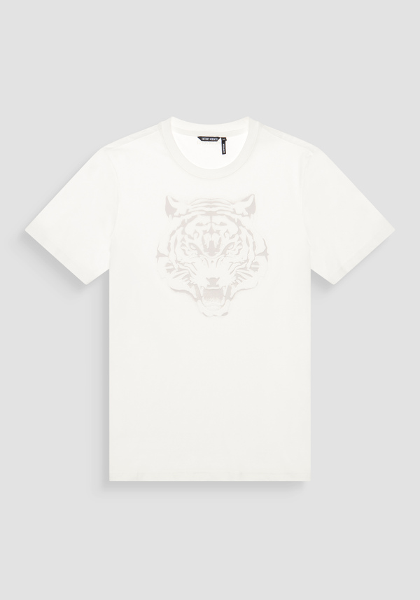 T-SHIRT SLIM FIT EN PUR JERSEY DE COTON AVEC LOGO EN RELIEF TON SUR TON - Antony Morato Online Shop