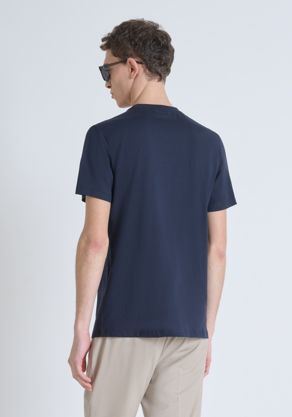 T-SHIRT SLIM FIT EN PUR JERSEY DE COTON AVEC LOGO EN RELIEF TON SUR TON - Antony Morato Online Shop