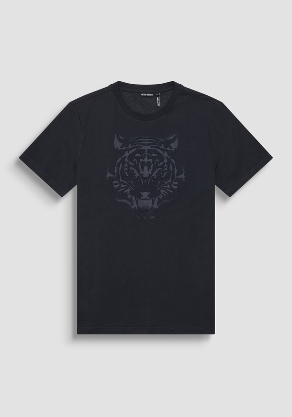 T-SHIRT SLIM FIT EN PUR JERSEY DE COTON AVEC LOGO EN RELIEF TON SUR TON - Antony Morato Online Shop