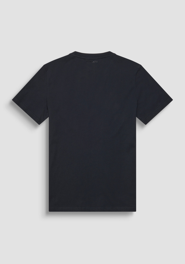 T-SHIRT SLIM FIT EN PUR JERSEY DE COTON AVEC LOGO EN RELIEF TON SUR TON - Antony Morato Online Shop