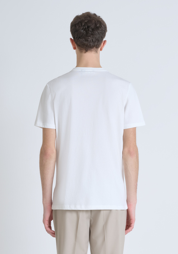 T-SHIRT REGULAR FIT 100 % JERSEY DE COTON AVEC IMPRIMÉ TIGRE EN RELIEF - Antony Morato Online Shop