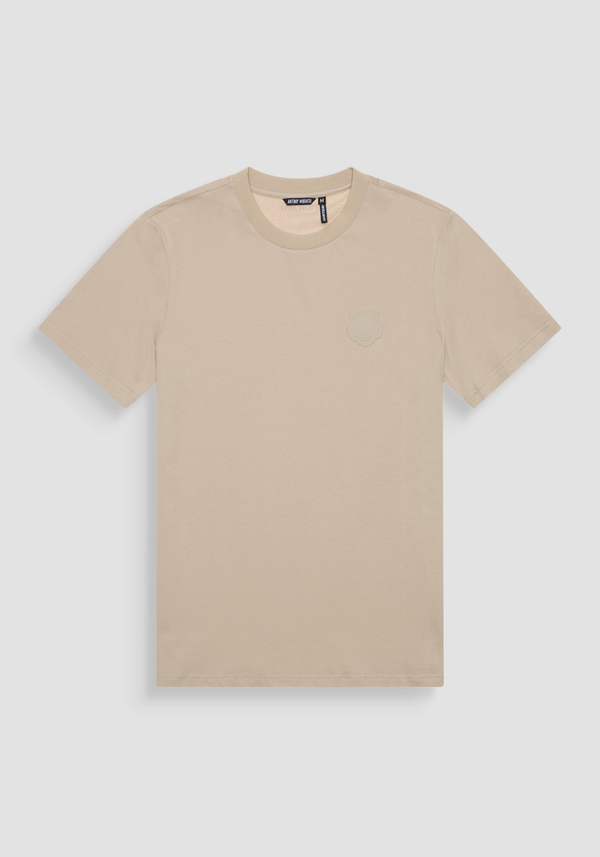 CAMISETA REGULAR FIT DE PUNTO DE ALGODÓN 100 % CON ESTAMPADO DE TIGRE EN RELIEVE - Antony Morato Online Shop